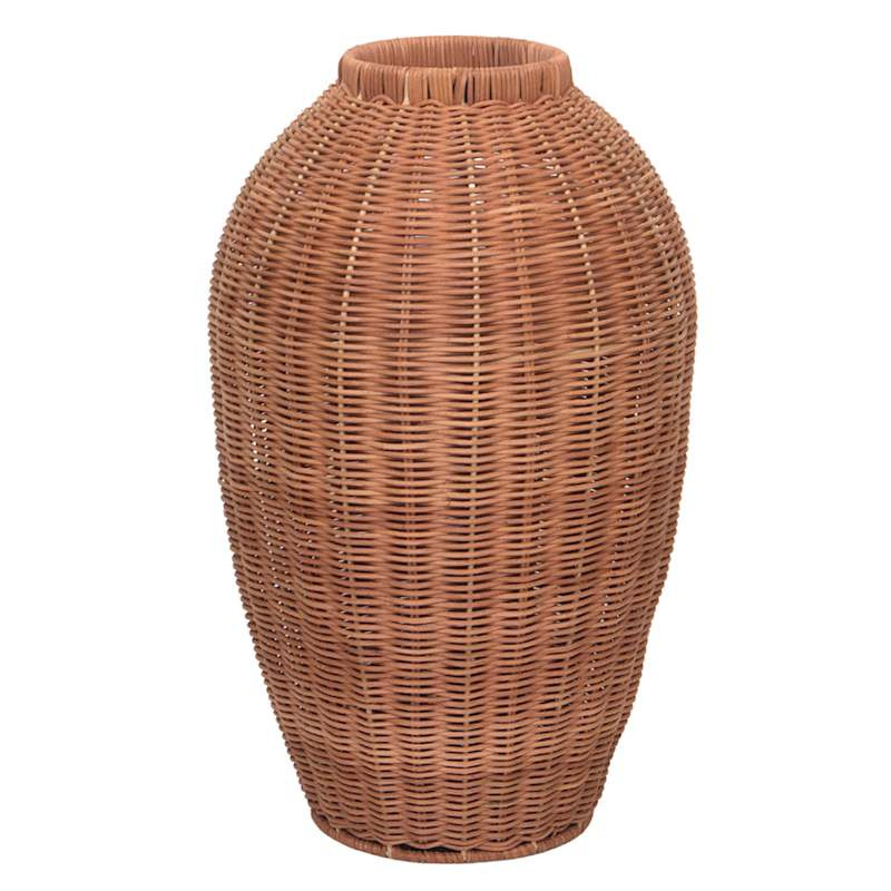 Tall Natural Rattan Decorative Vase, 10.6x17 | At Home