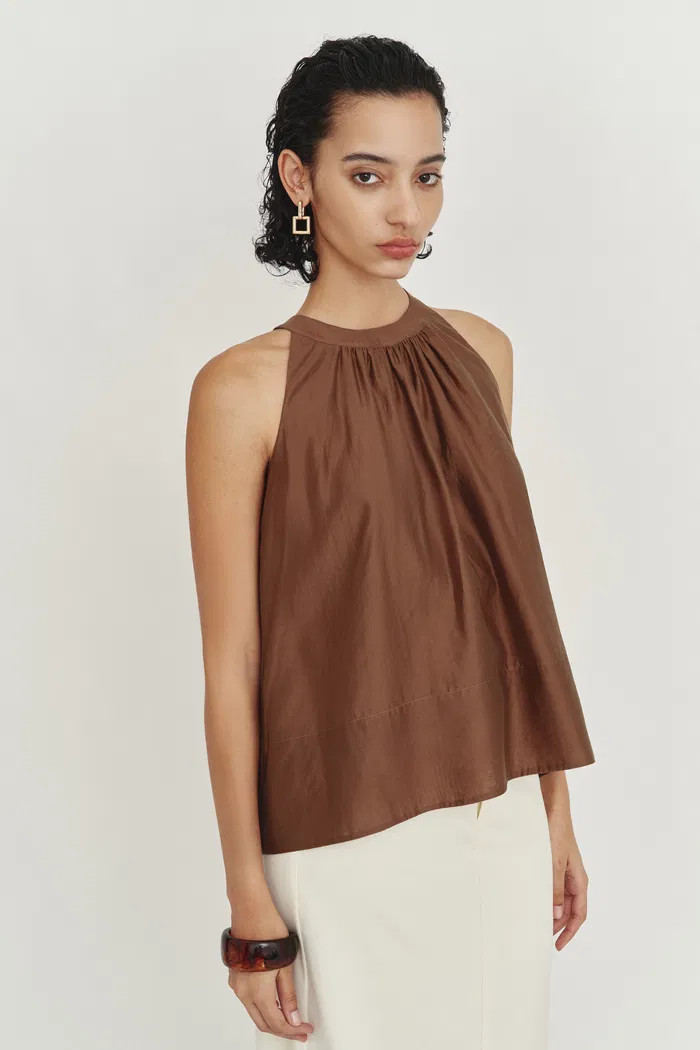 Leah Brown Halter Camisole Top in Lyocell | Fabrique