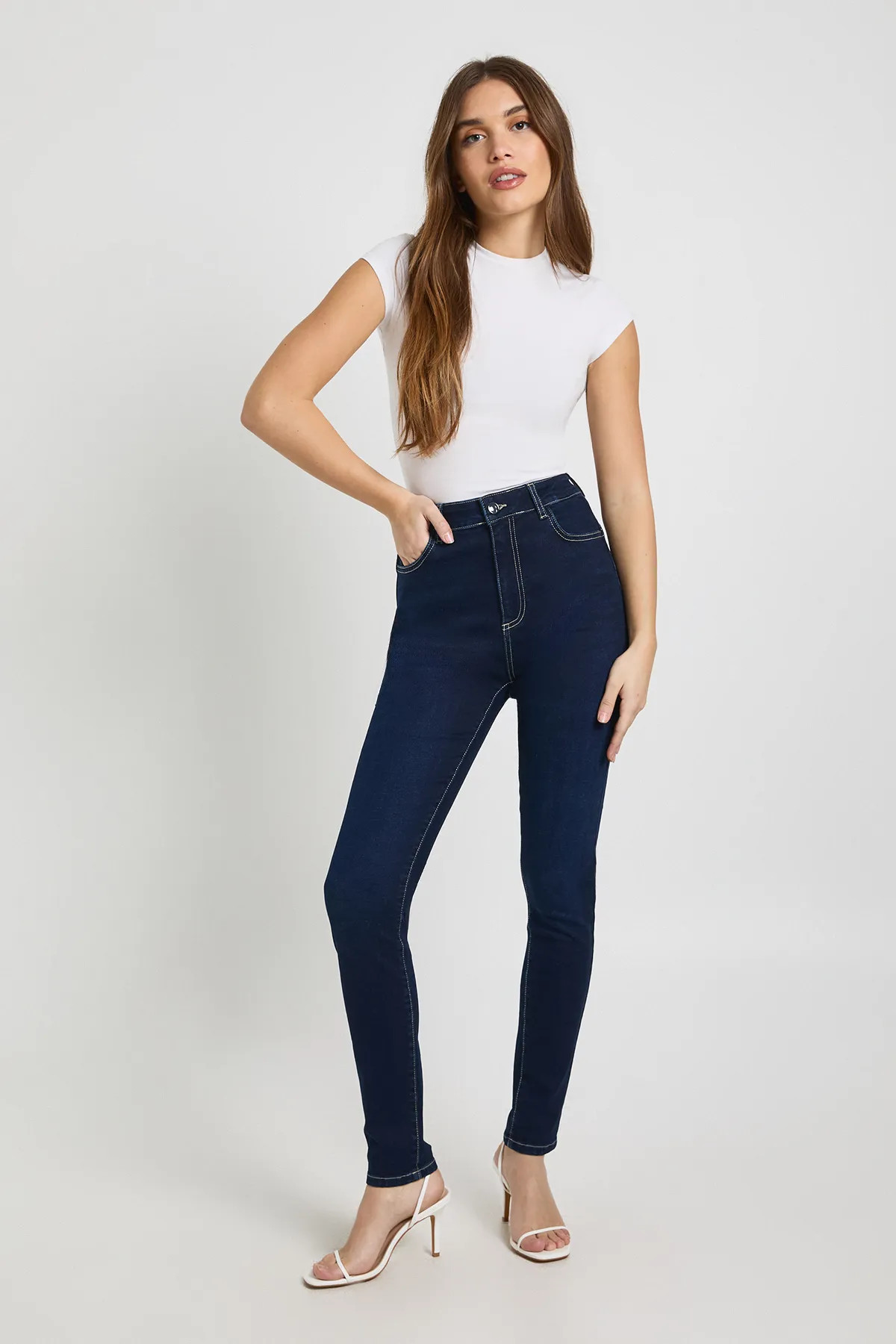 High Waist Booty Lifting Skinny Jean | boohoo (US & Canada)