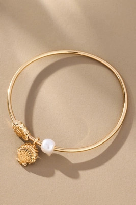 BaubleBar Marina Shell Bangle Bracelet | Anthropologie (US)