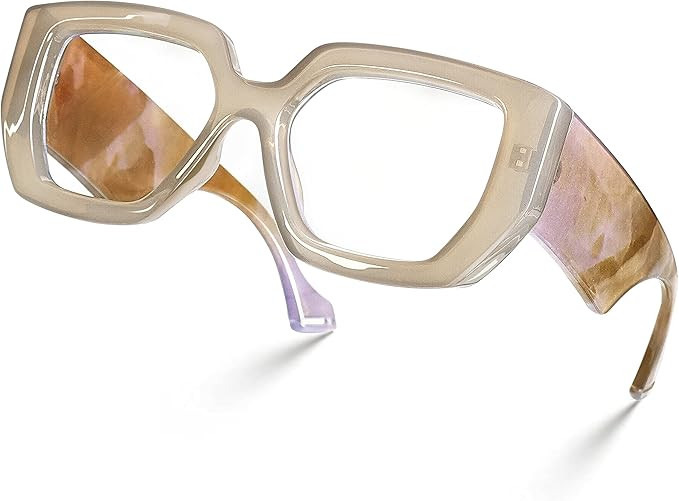 Laemzinv Blue Light Glasses for Women, Oversized Square Thick Acetate Frame, for Computer Glasses... | Amazon (US)