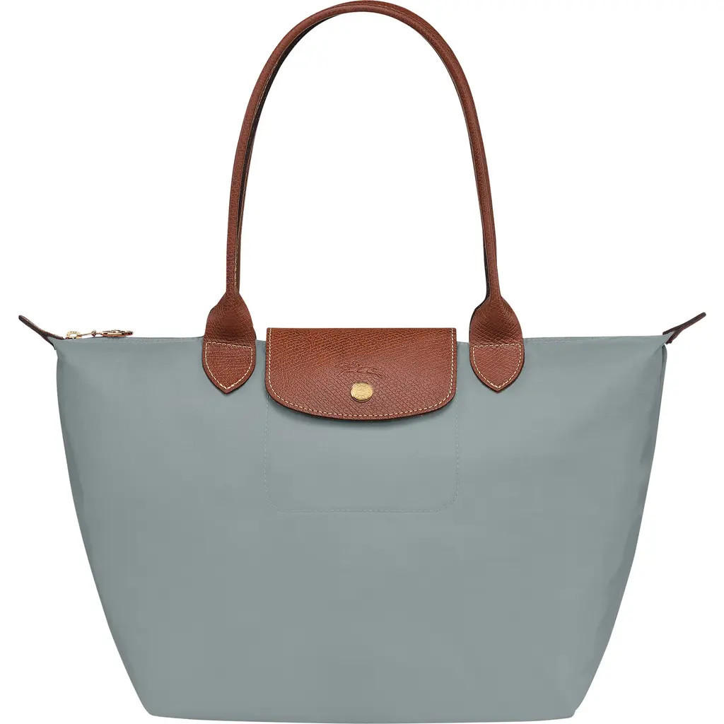 Longchamp Medium Le Pliage Nylon Shoulder Tote in Steel at Nordstrom | Nordstrom