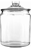 1 Gallon Glass Jar With Glass Lid, Set With Disposable Tong, Old Fashioned Clear Glass Round Stor... | Amazon (US)