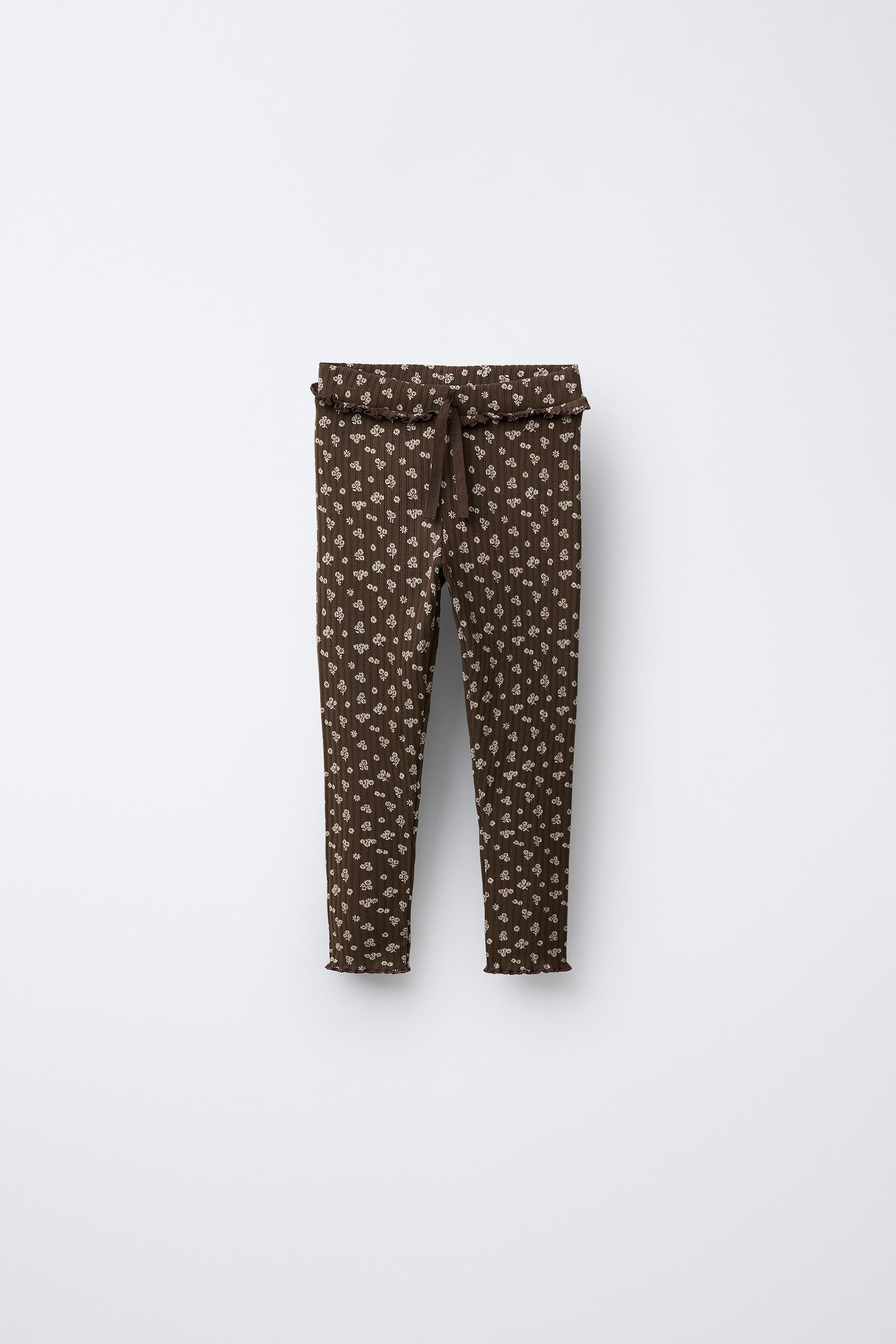 PRINTED RIBBED LEGGINGS | Zara US