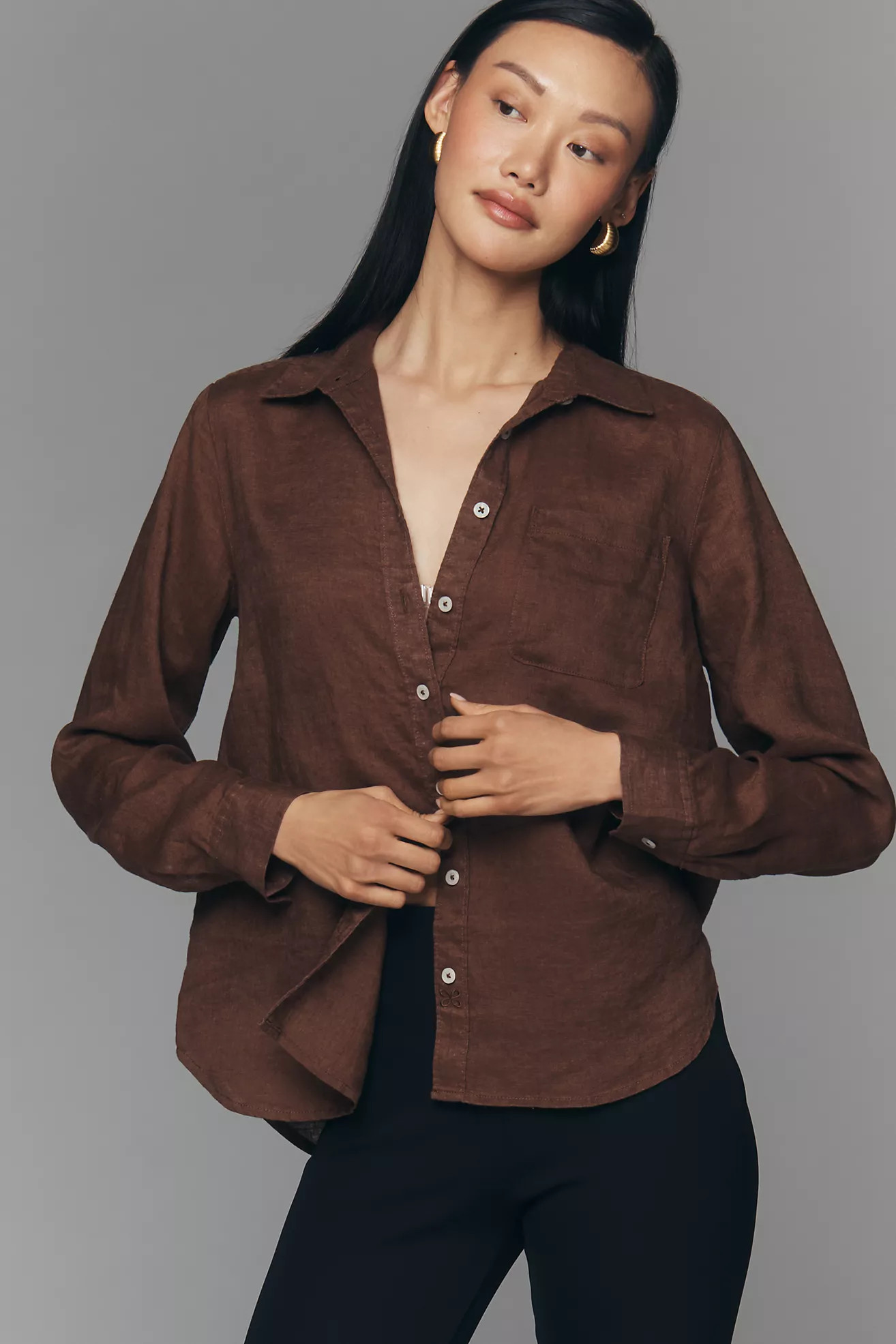 Kate 100% European Linen Classic Buttondown Shirt | Anthropologie (US)