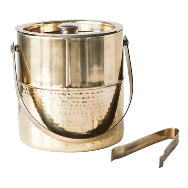 Creative Co-Op Gold Ice Bucket with Tongs | Scheels