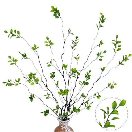 Waipfaru 4PCS Artificial Ficus Branches for Vase, Faux Greenery Stems for Vase Filler, 47in Realistic Flexible Eucalyptus Stems Fake Artificial Twig Plants Indoor Home Tables Centerpieces Office Decor | Amazon (US)