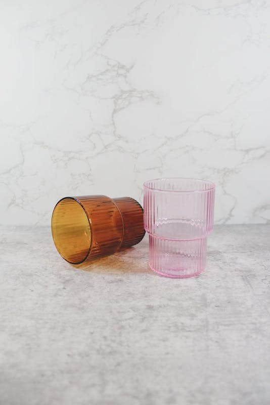 Esselle 8oz Ribbed Drinking Glass - Pink | Verishop