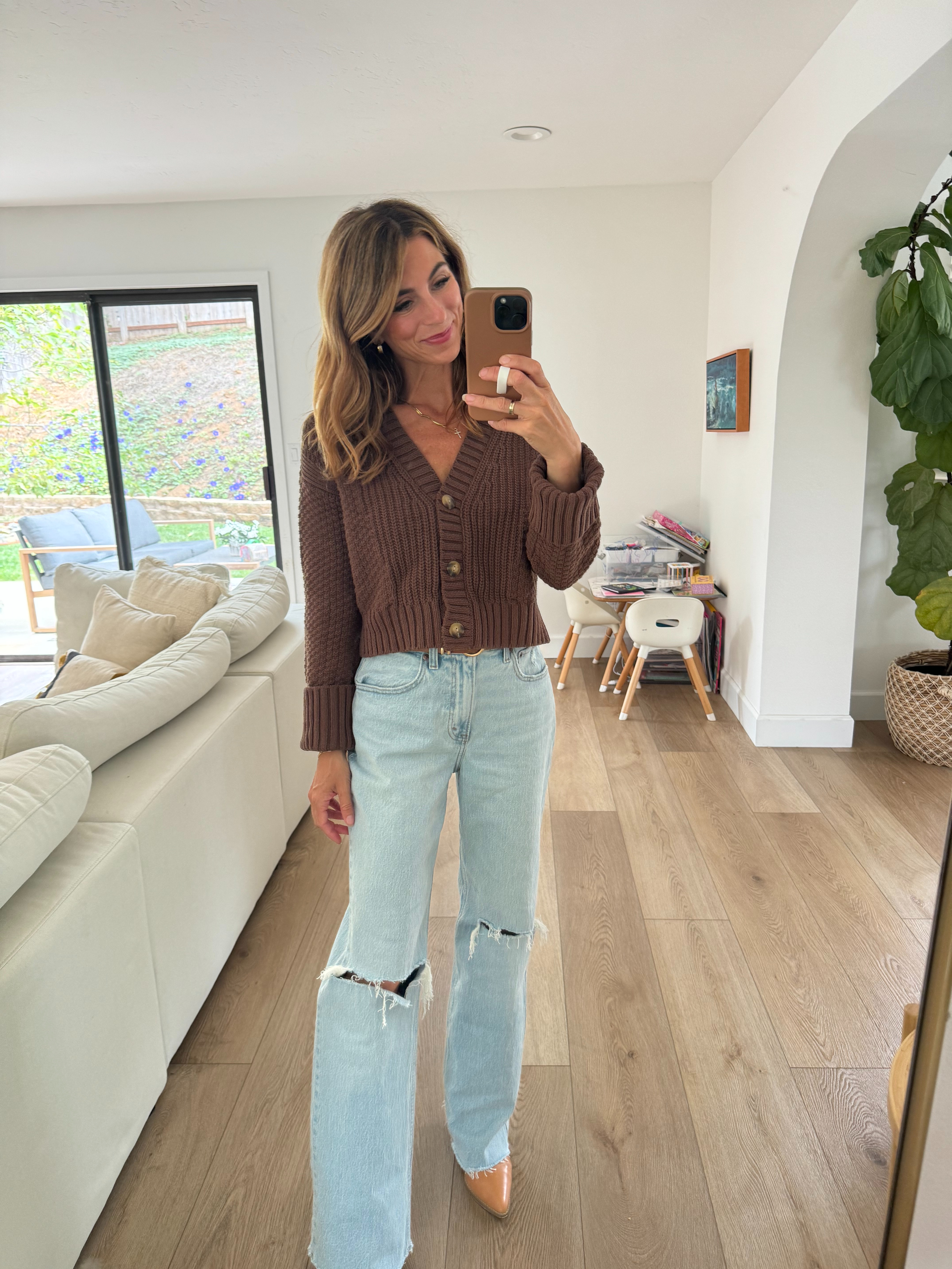 The jeans are 90’s high rise relaxed fit. I ordered from curve love, which leaves room in the curvy areas, so i need to go down a size. These were a 26. Sweater is Abercrombie. Wearing my Amazon belt, but Abercrombie has a prettier one. I’m also wearing my show me your mumu boots. But would look so nice with a chocolate brown boot. 

 #LTKFallSale #LTKSeasonal #LTKStyleTip