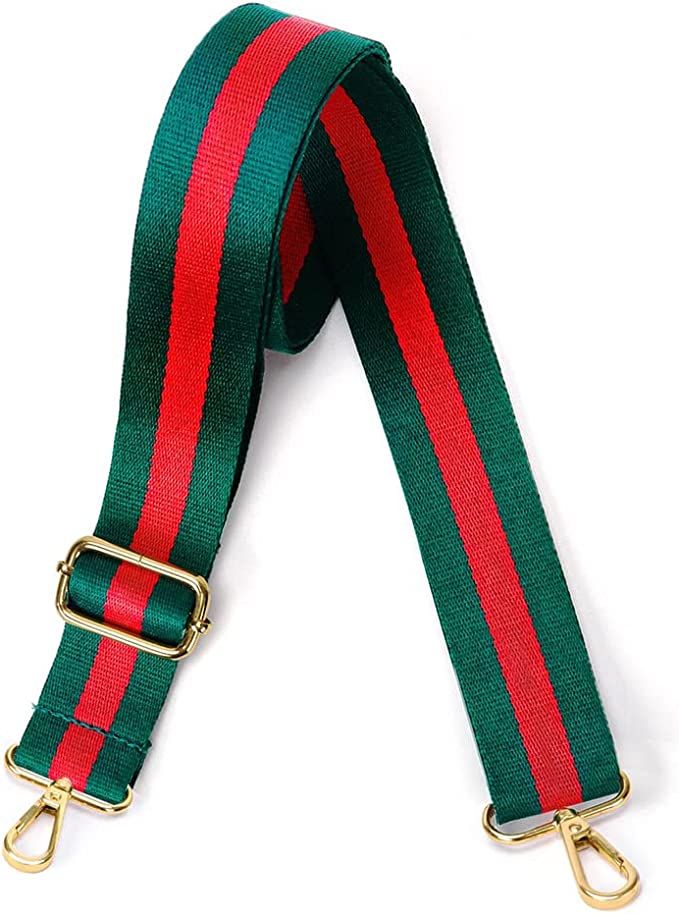 Lekesky Purse Strap Replacement Crossbody, 1.5" Golden Buckle Green & Red Purse Strap for Women, ... | Amazon (US)