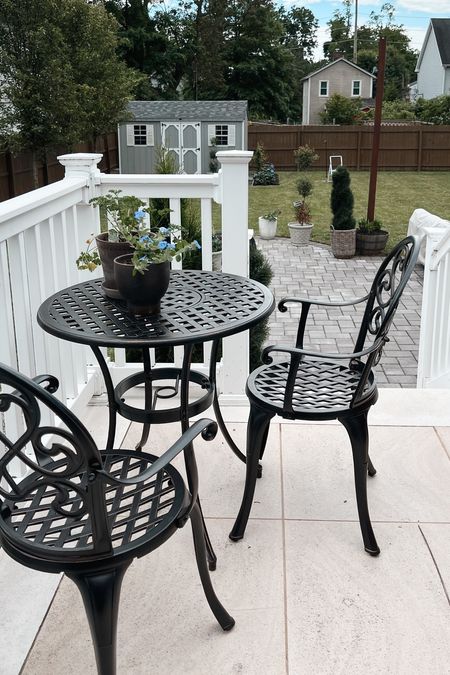 Backyard bistro table and chairs set 

#LTKHome #LTKSeasonal