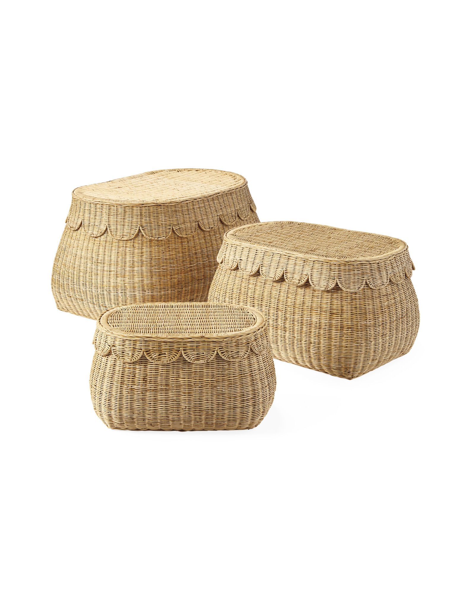 Scallop Rattan Basket | Serena and Lily