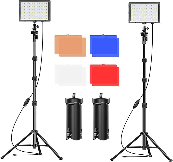 EMART LED Video Light 11 Brightness/4 Color Filters Dimmable Photography Continuous Table Top Lig... | Amazon (US)