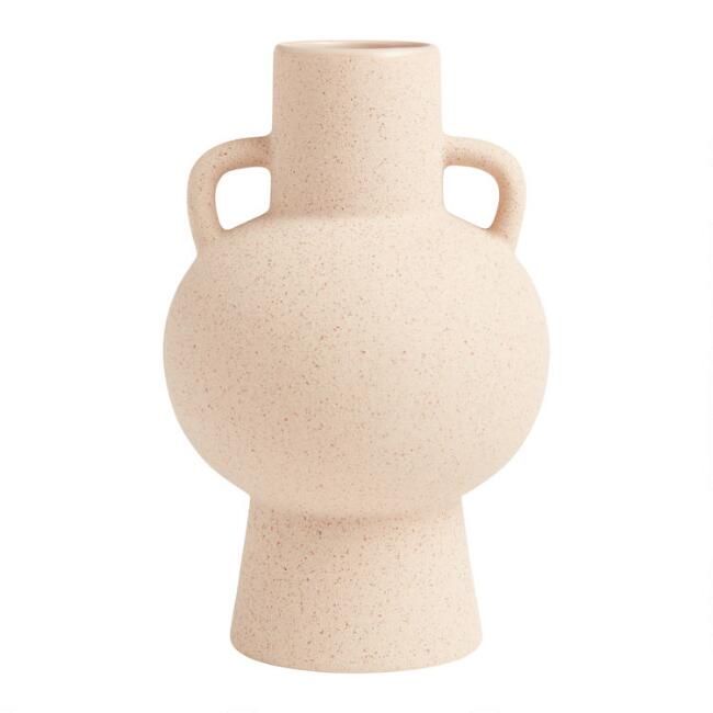 Natural Ceramic Bulb Vase with Handles | World Market