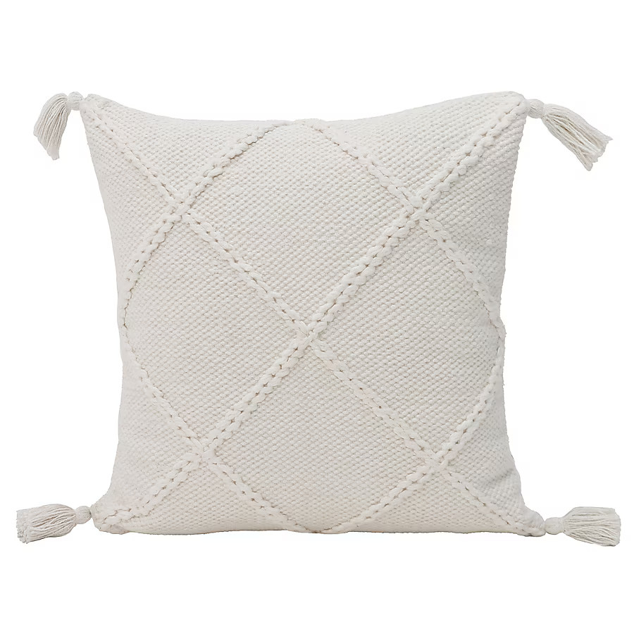 allen + roth 20-in x 20-in Off-white Square Indoor Decorative Pillow | Lowe's