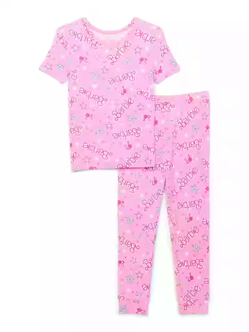 Barbie Toddler Girls' Short Sleeve Top and Pants Pajama Set, 2-Piece, Sizes 12M-5T | Walmart (US)