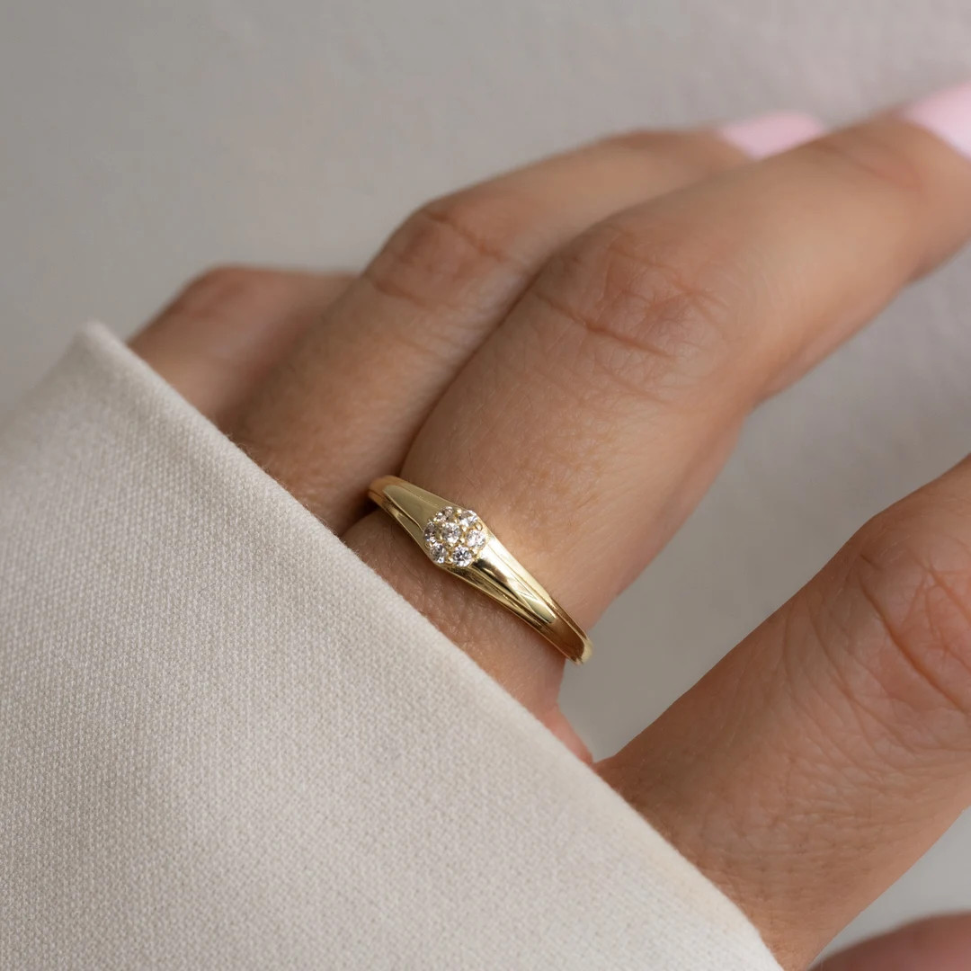 Vintage Ring Stacking Ring CZ Ring Diamond Ring Minimalist - Etsy | Etsy (US)