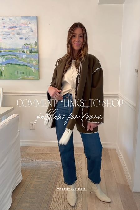 Links from 1/25 reel. Amazon scarf jacket find. On sale under $30 right now! Target outfit featuring Levi’s jeans, buttery soft bodysuit and vest. Sam Edelman western style bootie  

#LTKover40 #LTKfindsunder50 #LTKstyletip
