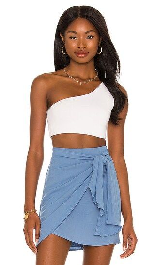 Lucia One Shoulder Top in White | Revolve Clothing (Global)