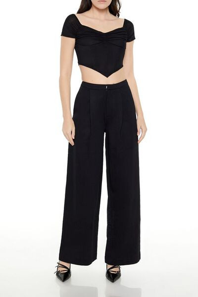 French Terry Wide-Leg Pants | Forever 21