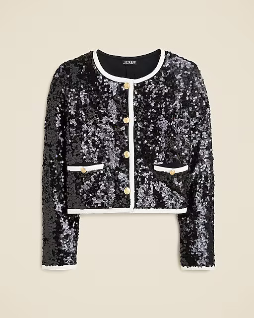 Mariner jersey lady jacket with sequins | J. Crew US