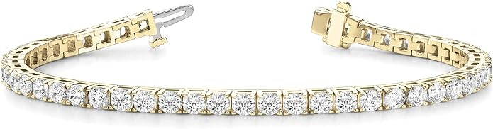 5 to 20 Carat 14K White Gold LAB GROWN Classic Diamond Tennis Bracelet 4 Prong Ultra Premium Coll... | Amazon (US)