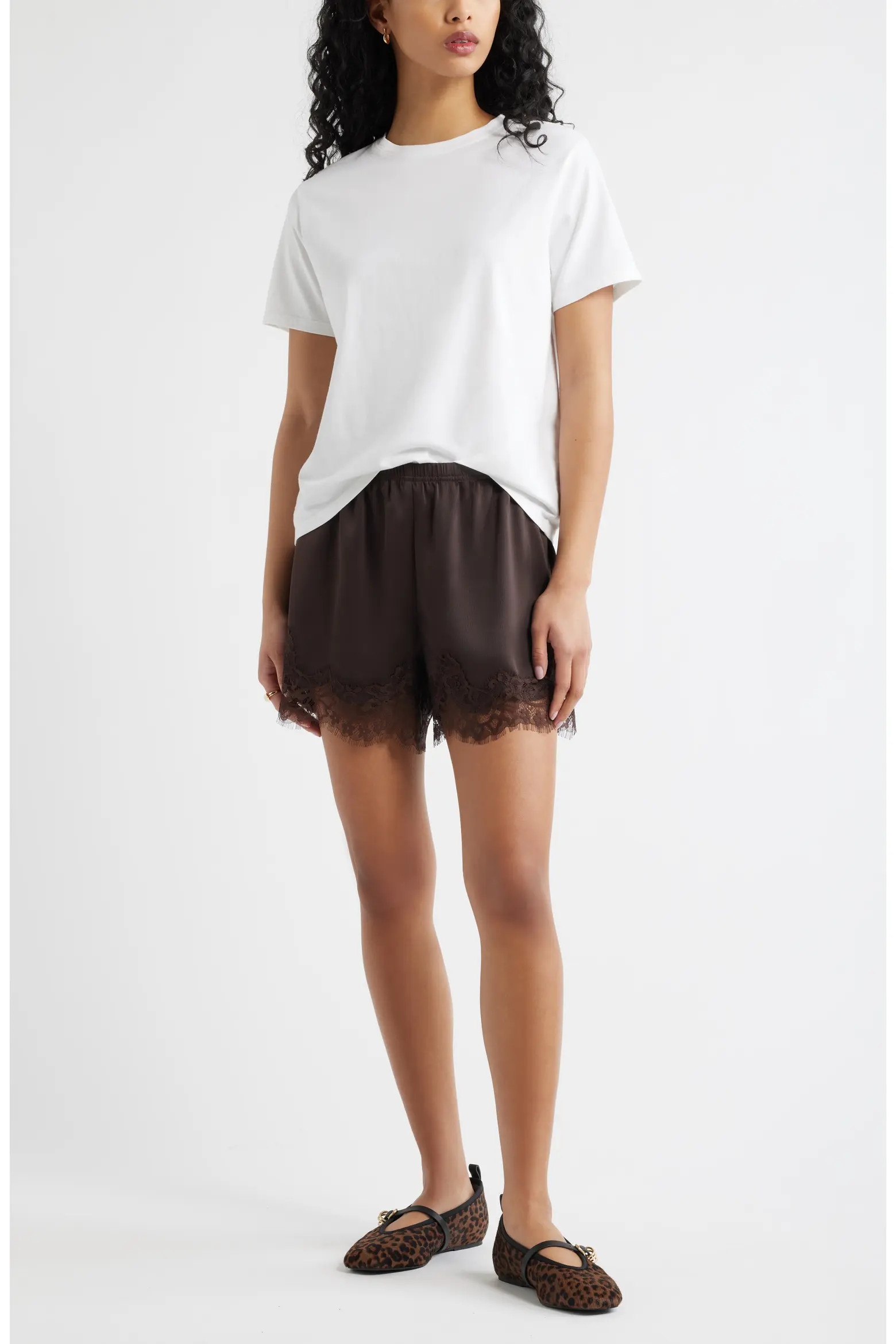Lace Trim Satin Shorts (Women) | Nordstrom | Nordstrom