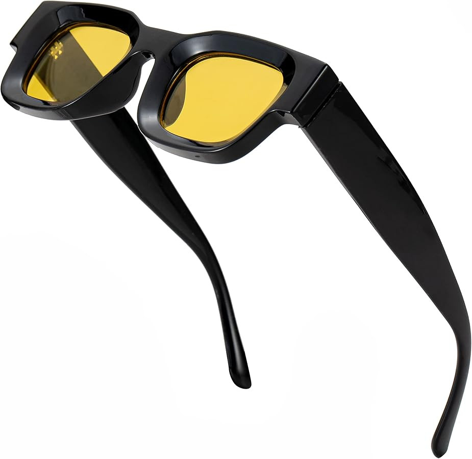 Retro Rectangle Polarized Sunglasses for Small Face Women Men Chunky Square Thick Frame Glasses U... | Amazon (US)