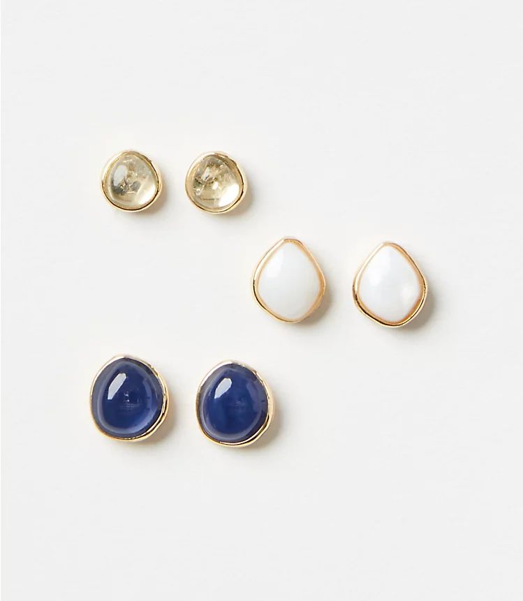 Pearlized Stone Stud Earring Set | LOFT | LOFT