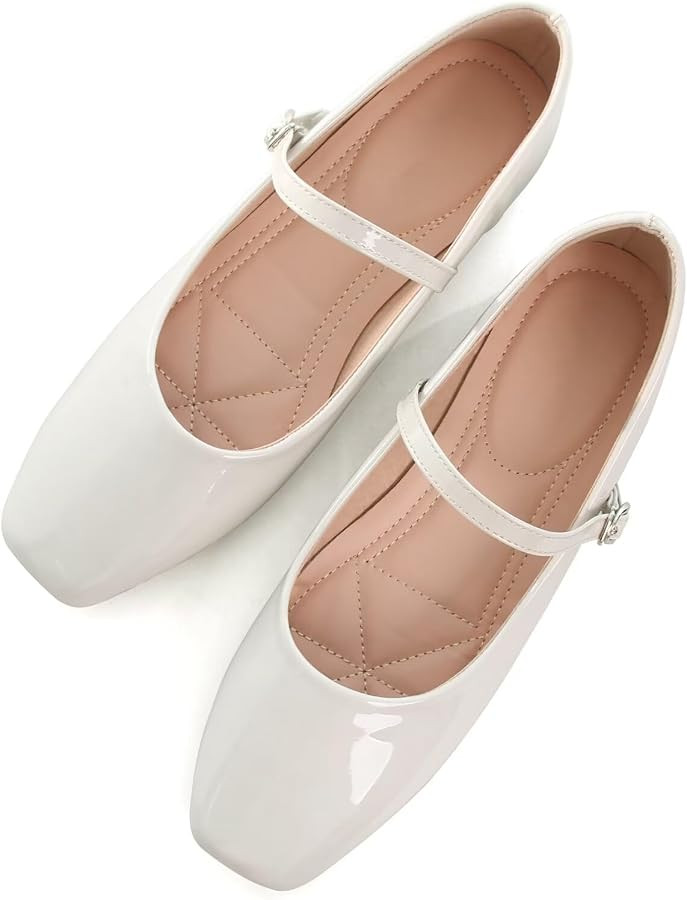 TN TANGNEST Leather Flats for Women Comfortable Square Toe Slip On Flats Soft Work Flats Retro Ma... | Amazon (US)