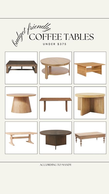 Budget Friendly Coffee Tables I am loving // under $375!

coffee table, walmart finds, walmart furniture, walmart deals, amazon finds, amazon deals, amazon coffee table, affordable furniture, affordable home finds, budget friendly home finds, round coffee table, rectangle coffee table, wood coffee table, budget friendly living room 

#LTKhome