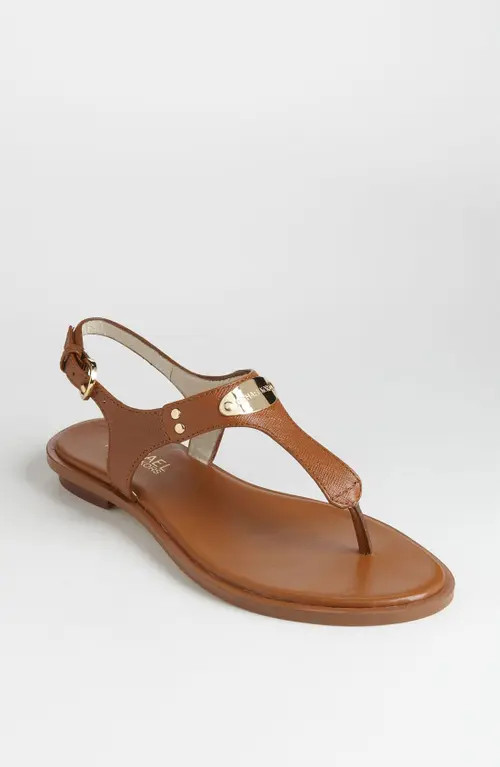 MICHAEL Michael Kors 'Plate' Thong Sandal in Luggage at Nordstrom, Size 5 | Nordstrom