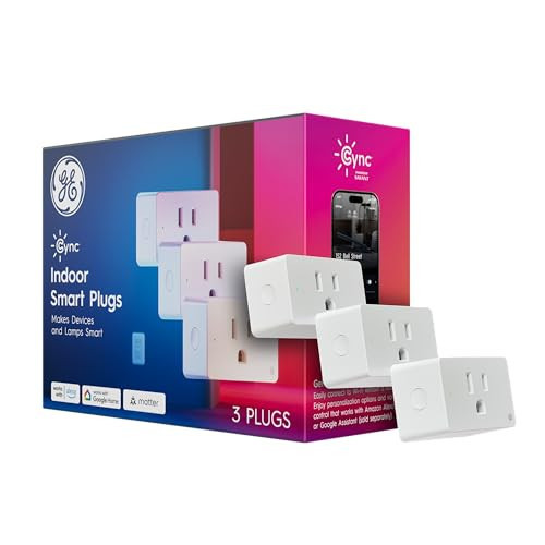 GE Cync Smart Indoor Plug, Smart Outlet Control, WiFi Outlet Plug, Matter Compatible, Works with Alexa and Google Home (3 Pack) | Amazon (US)