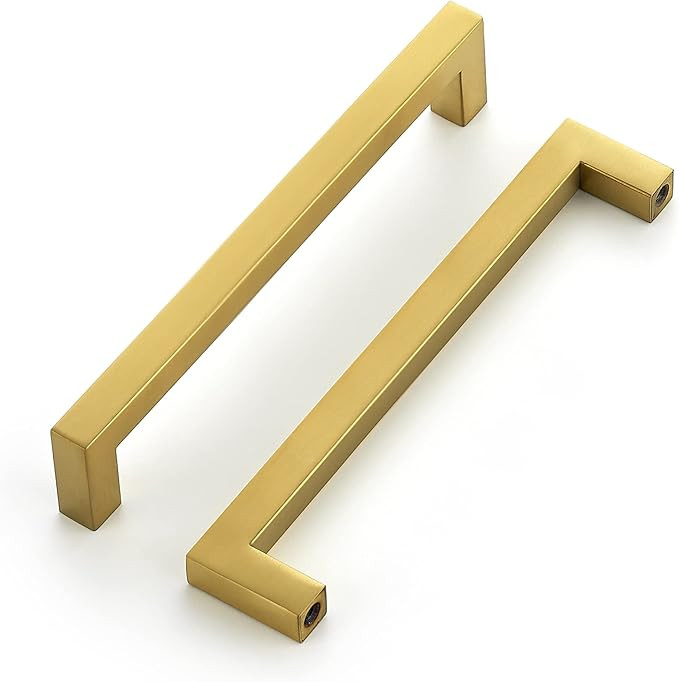 Ravinte 30 Pack 6-1/4 Inch Kitchen Square Cabinet Handles Brushed Brass Cabinet Pulls Stainless S... | Amazon (US)