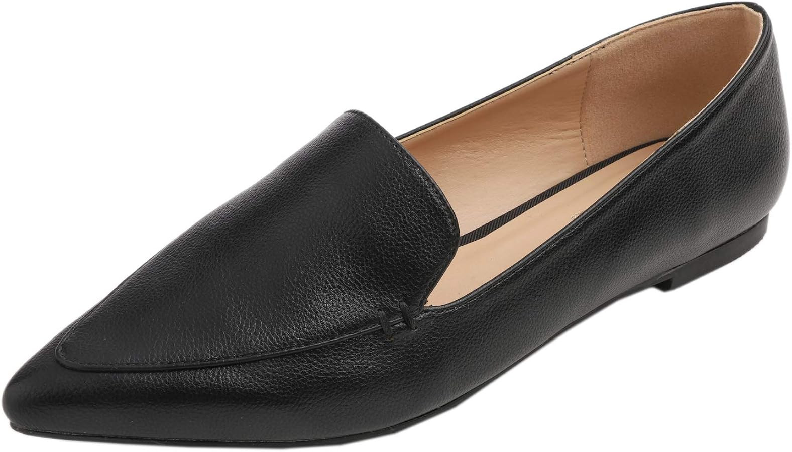 FEVERSOLE Women's Loafer Flat Pointed Fashion Slip On Comfort Driving Office Shoes | Amazon (US)