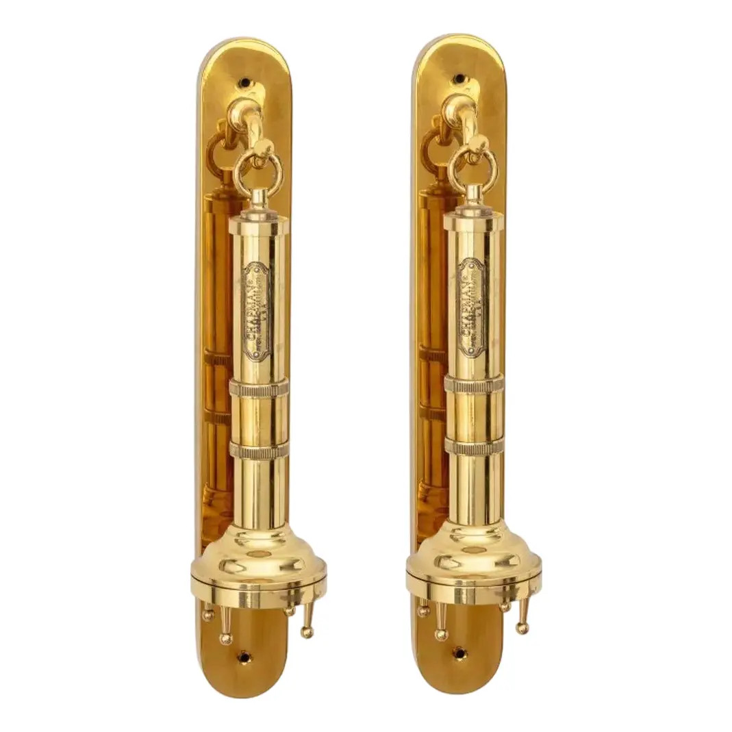 Chapman Mid-Century Modern Brass Flashlights, Pair | Chairish