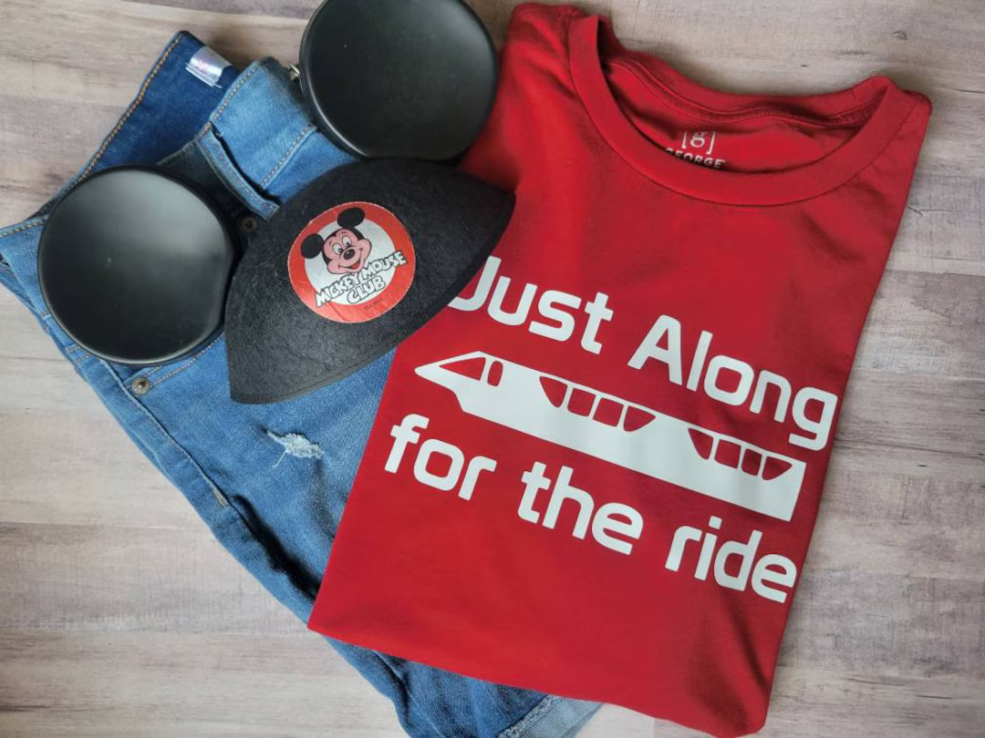 Just Along for the Ride Monorail Disney Inspired T-shirt - Etsy | Etsy (US)
