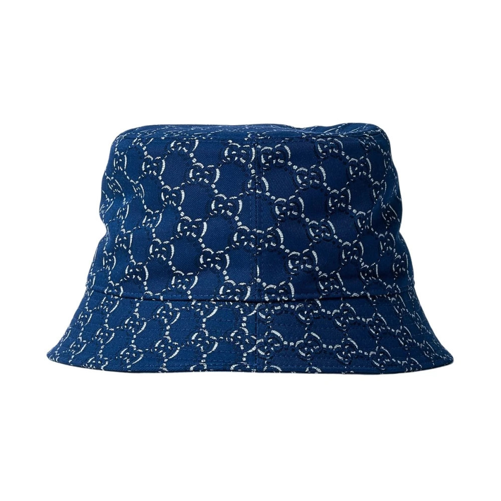 Logo Motif Cotton Twill Bucket Hat - male - Gucci - Accessories - Blue - S - Accessories | Miinto UK Ltd