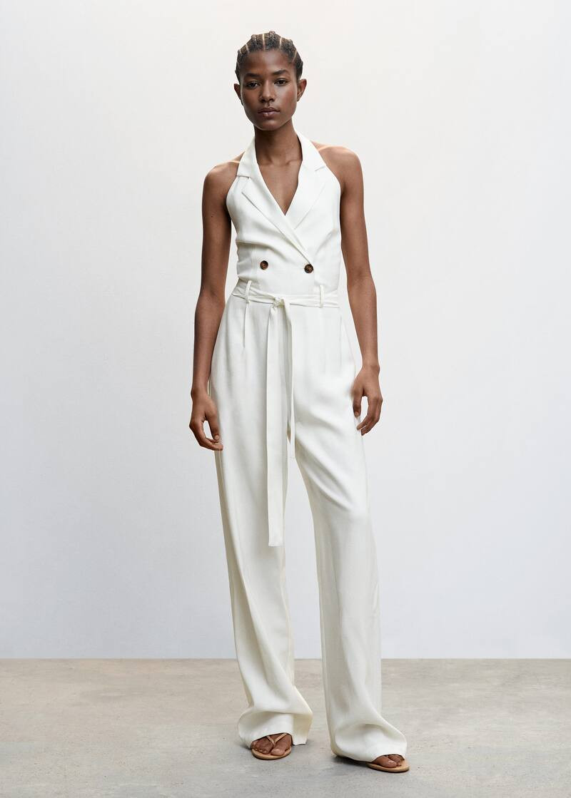 Open back halter jumpsuit | MANGO (US)