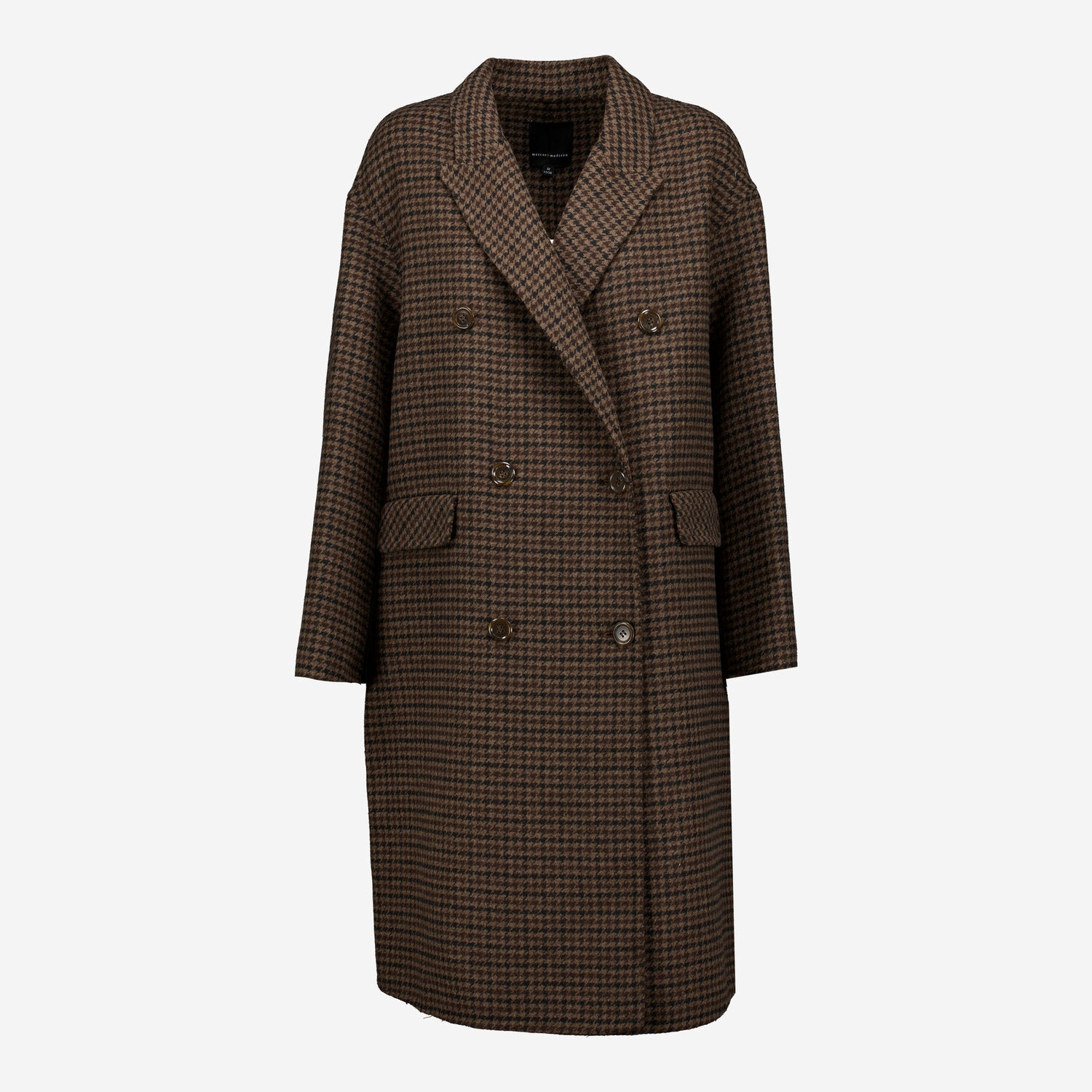 Brown Double Faced Checkered Oversized Coat | TK Maxx