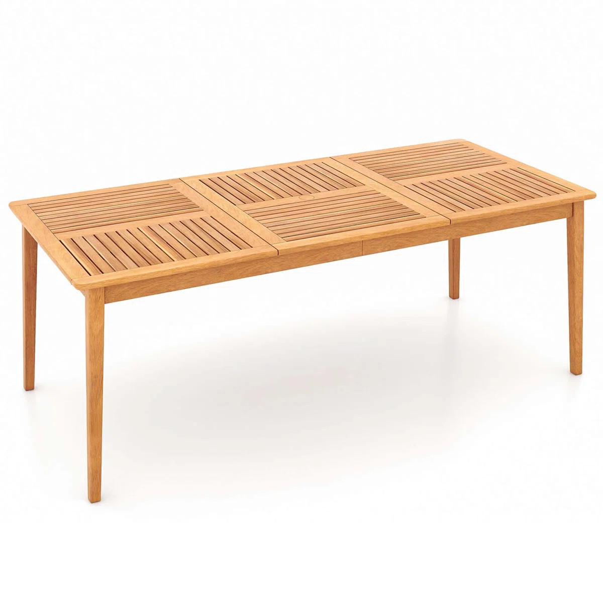 Outdoor Acacia Wood Dining Table With 1.96" Umbrella Hole Rectangular | Wayfair North America