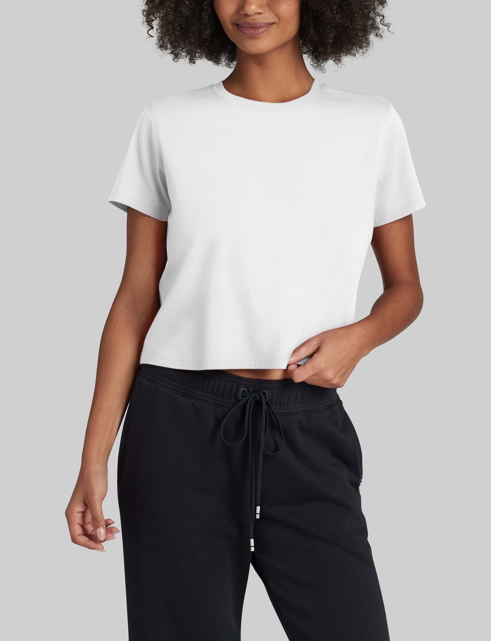 Women's Second Skin Not-Too-Cropped Crew Neck Tee | Tommy John