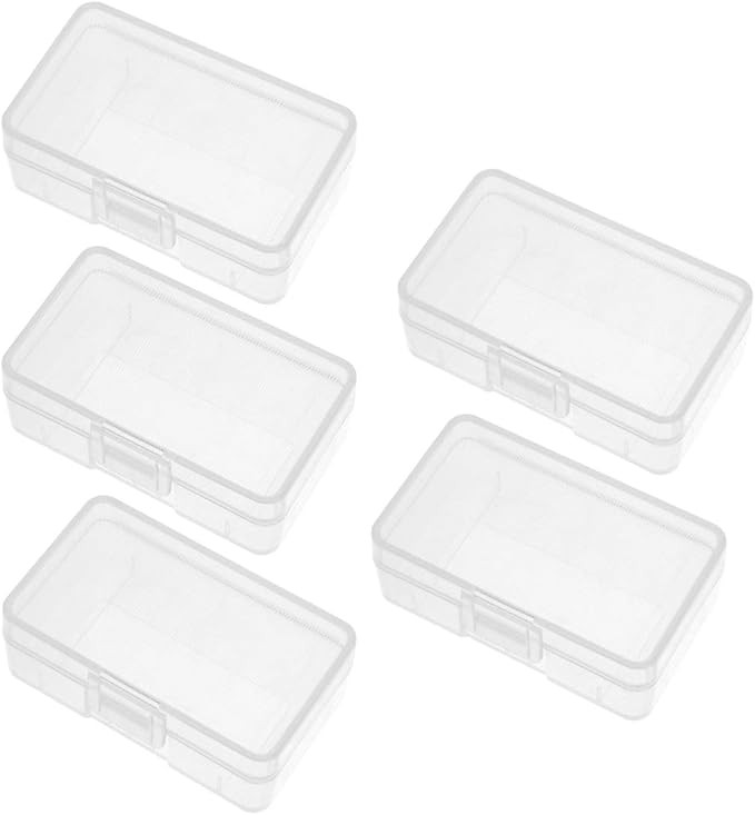 uxcell 5Pcs Battery Storage Case Holder Transparent for 9V Battery Capacity | Amazon (US)