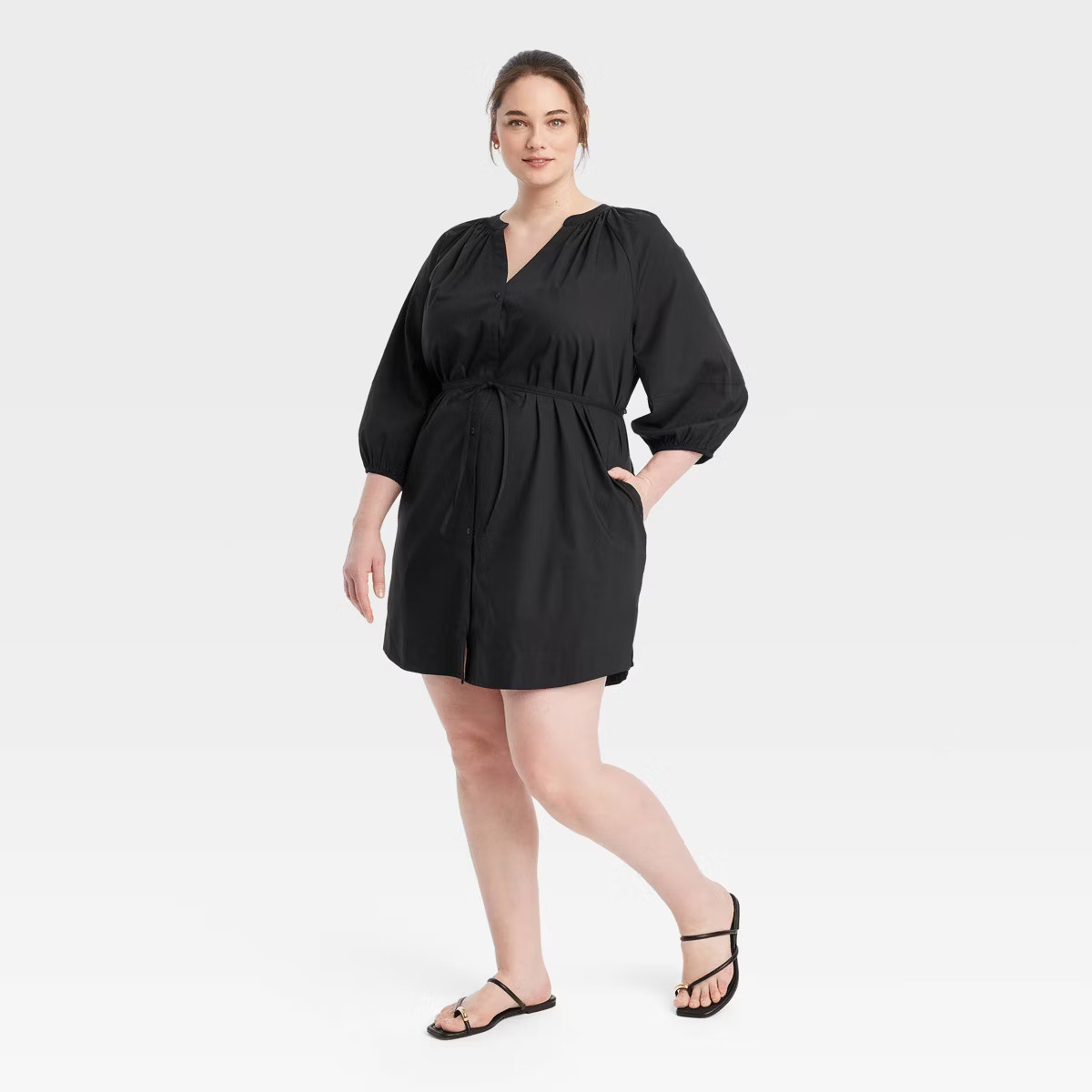 Women's Balloon 3/4 Sleeve Mini Shirtdress - A New Day™ | Target