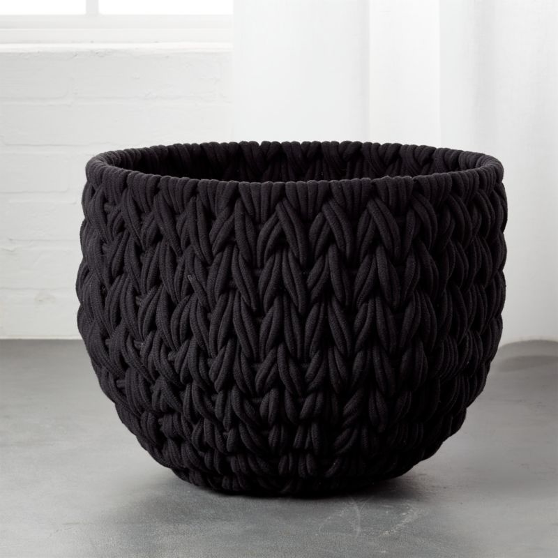 Conway Modern Black Decorative Storage Basket Large + Reviews | CB2 | CB2
