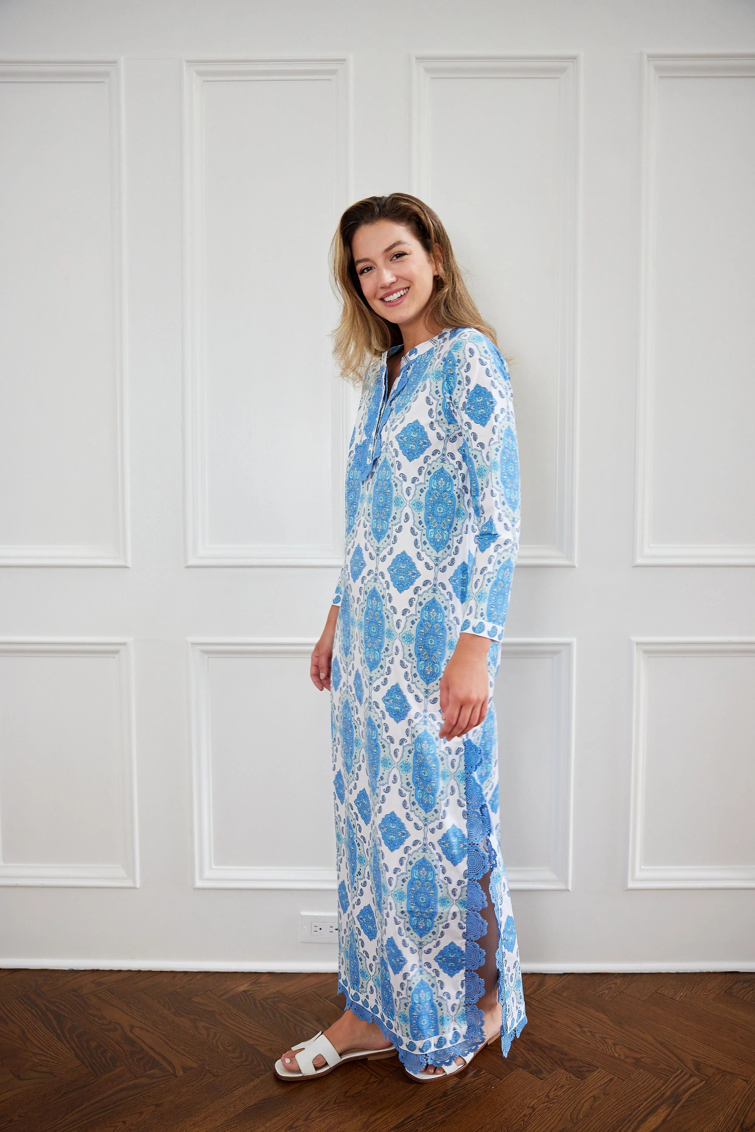 Paisley Park Print Long Sleeve Caftan | Sail to Sable