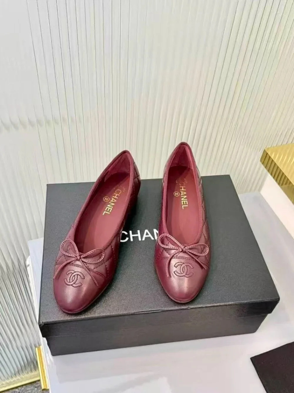 Chanel Burgundy Quilted Ballet Flats | Poshmark
