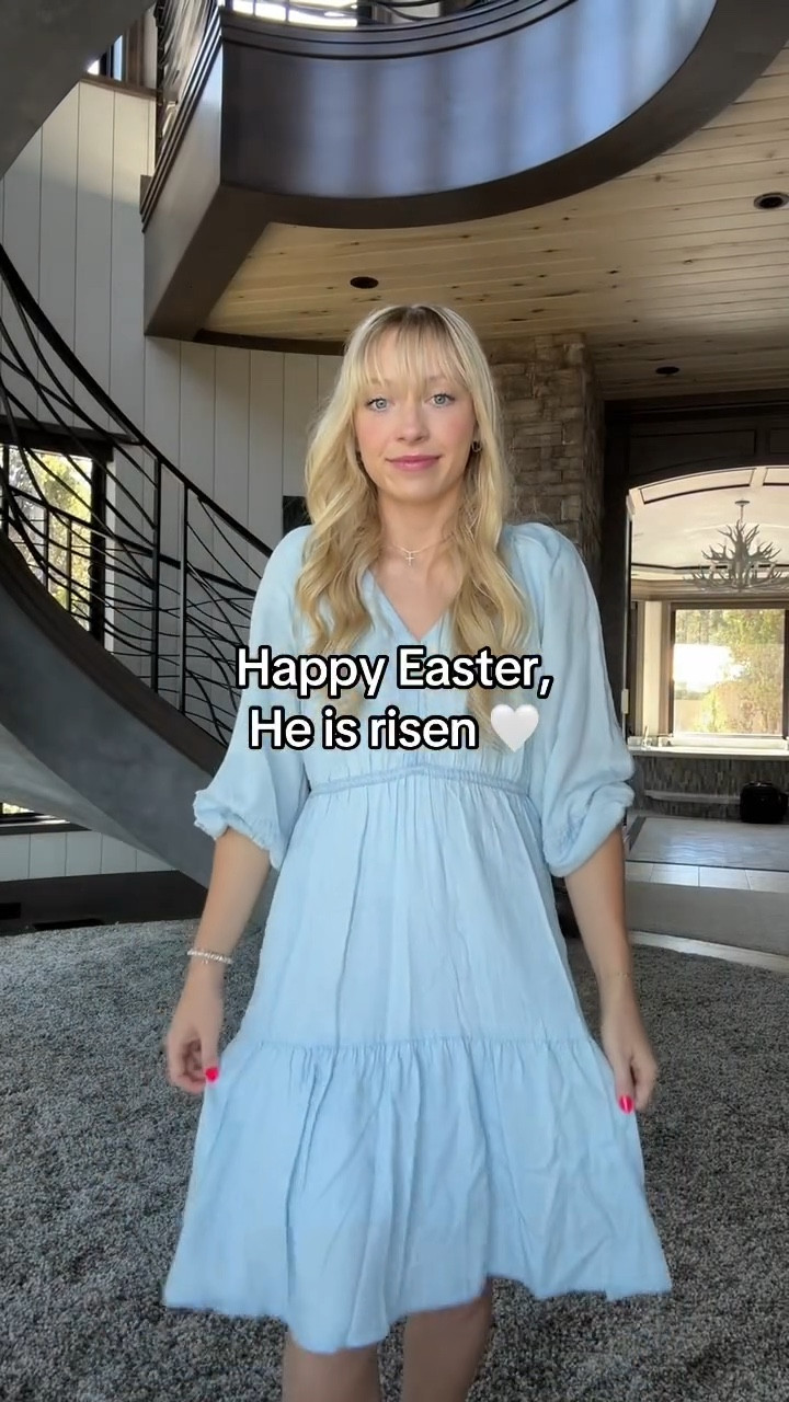 Happy Easter! comment SPRING for the link to my outfit!🩵 modest fashion lds mom garment friendly easter sunday