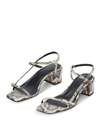 Women's Tash Square Toe Snake Embossed Block Heel Sandals | Bloomingdale's (US)