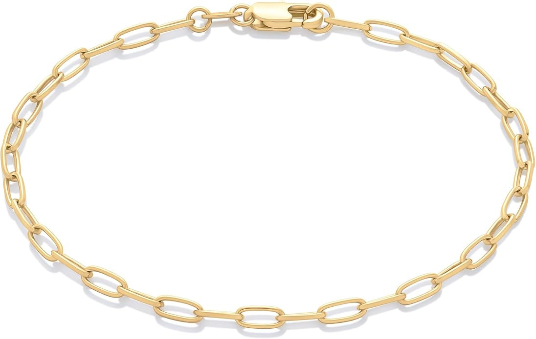 Amazon Essentials 14K Paperclip Chain Bracelet | Amazon (US)